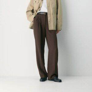 Aritzia Wilfred effortless pants in rich mocha brown (size 12)